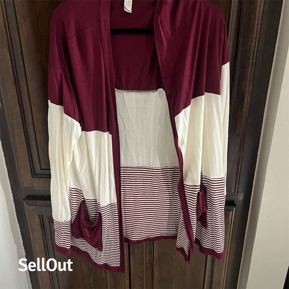 Flamingo Women's M Colorblock Cardigan Sweater w/ Pockets